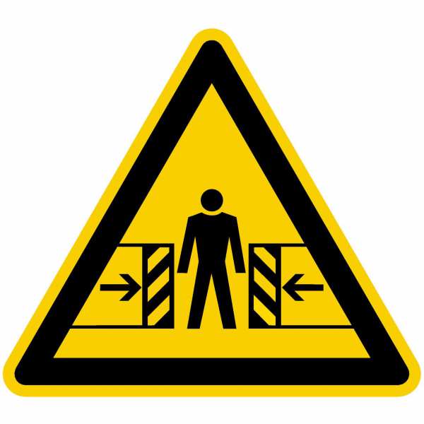 Warnzeichen Warnung vor Quetschgefahr nach BGV A8 (W23)