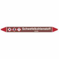 Brady Rohrmarkierer mit Text Schwefelkohlenstoff - GEFAHR