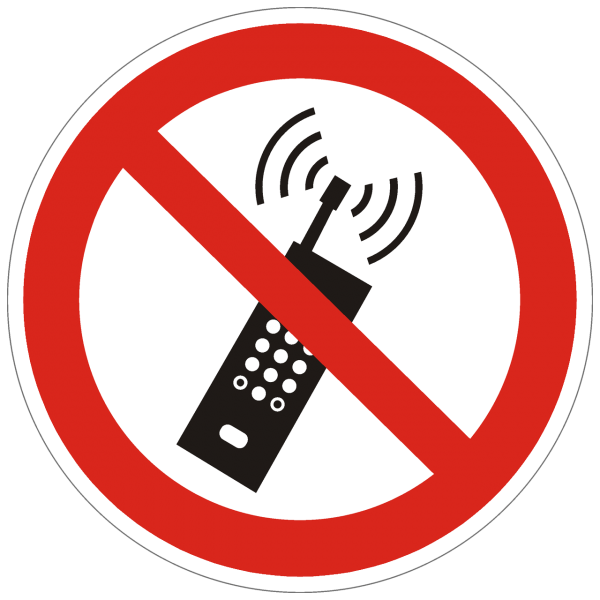 Verbotszeichen Mobilfunk verboten nach BGV A8 (P18)