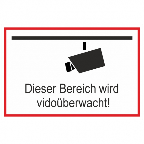 Hinweisschild - Dieser Bereich wird videoüberwacht, 300x200 mm