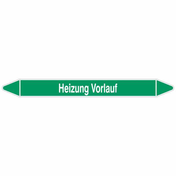 Brady Rohrmarkierer mit Text Heizung Vorlauf