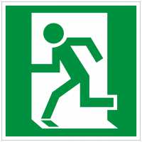 Rettungszeichen Rettungsweg links (BGV A8 E09)