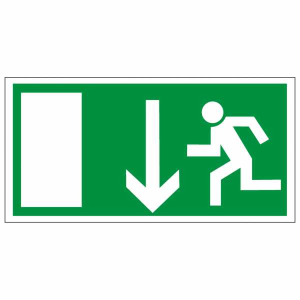 Rettungszeichen Rettungsweg durch Notausgang nach BGV A8 (E16)