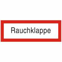 Brandschutzschild mit Text Rauchklappe
