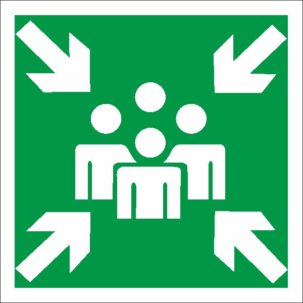 Rettungszeichen Sammelstelle nach BGV A8 (E11)