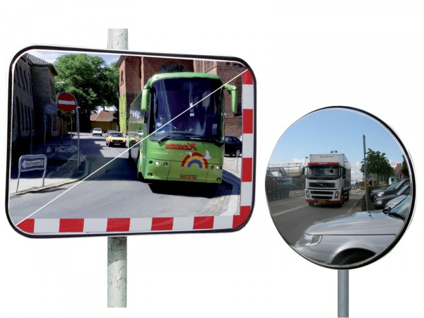 Universal-Verkehrsspiegel wahlweise mit Reflektorband