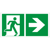 Rettungszeichen Rettungsweg - Notausgang rechts nach ISO 7010 (E002) / ASR A1.3