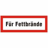Brandschutzschild mit Text Für Fettbrände