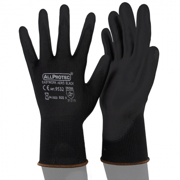 Arbeitshandschuhe Easywork Aero Black Feinstrickhandschuh