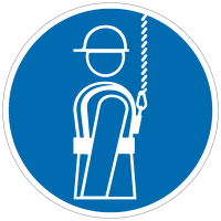 Gebotszeichen Auffanggurt benutzen nach BGV A8 (M09)