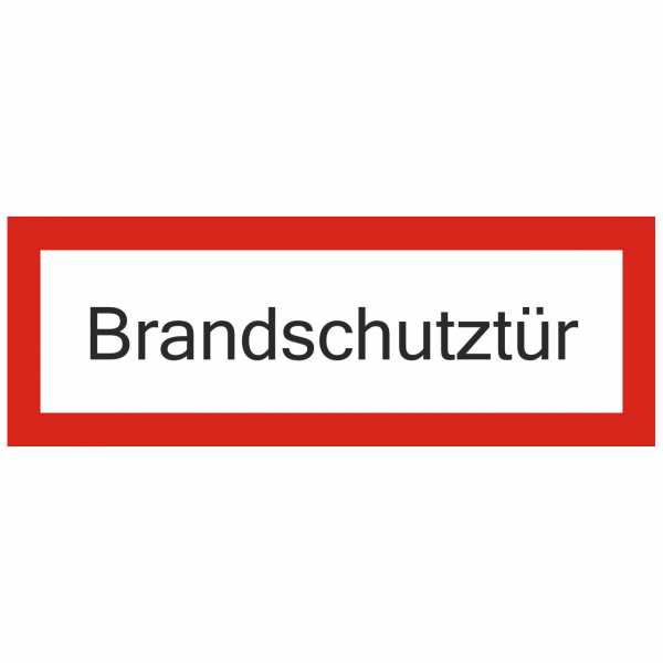 Brandschutzschild mit Text Brandschutztür