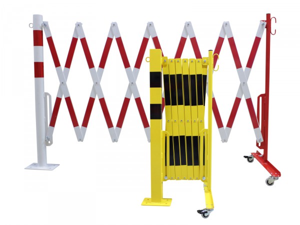 Scherengitter aus Stahl mit Rollen und Sperrpfosten