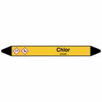 Brady Rohrmarkierer mit Text Chlor - GEFAHR