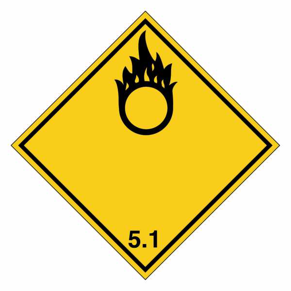 Gefahrzettel Entzündend wirkende Stoffe Klasse 5.1