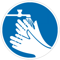 Gebotszeichen Hände waschen