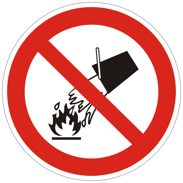 Verbotszeichen Mit Wasser löschen verboten nach BGV A8 (P04)