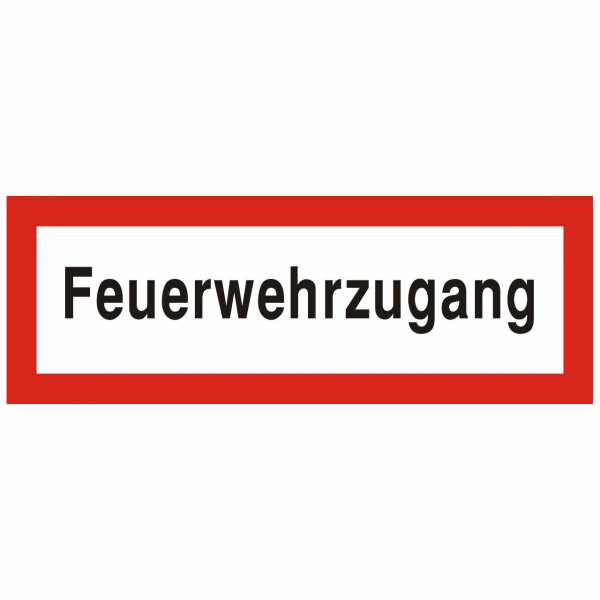 Brandschutzschild mit Text Feuerwehrzugang