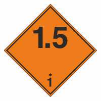 Gefahrzettel Explosive Stoffe und Gegenstände mit Explosivstoff Klasse 1.5