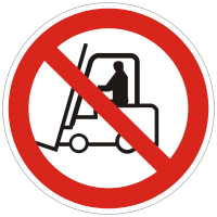 Verbotszeichen Für Flurförderzeuge verboten nach BGV A8 (P07)