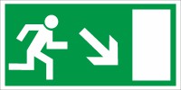 Rettungszeichen Rettungsweg rechts abwärts (BGV A8 E13)