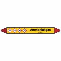 Brady Rohrmarkierer mit Text Ammoniakgas - GEFAHR