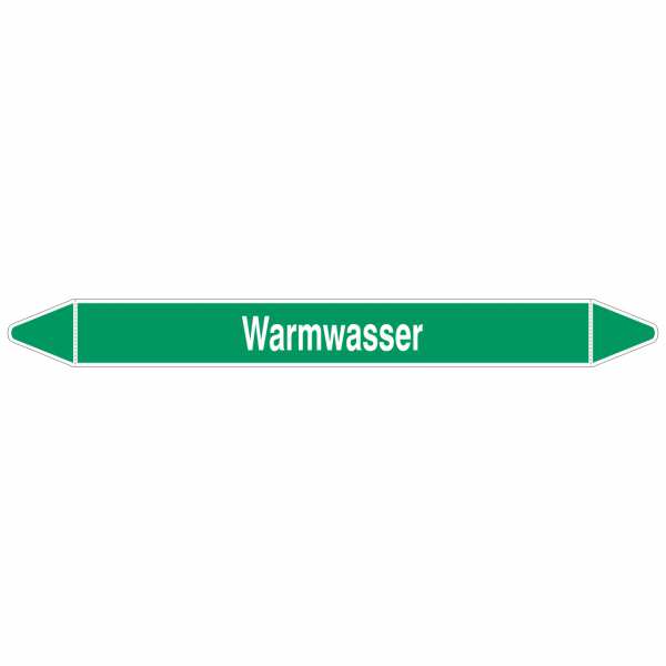 Brady Rohrmarkierer mit Text Warmwasser