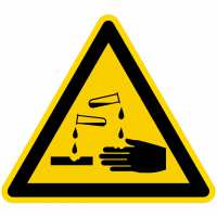 Warnzeichen Warnung vor ätzenden Stoffen nach BGV A8 (W04)