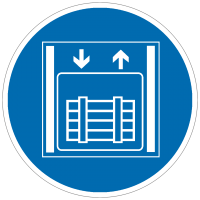 Gebotszeichen Lastenaufzug