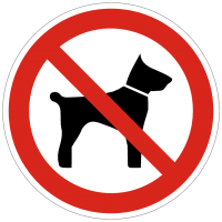 Verbotszeichen Mitführen von Tieren verboten nach BGV A8 (P14)