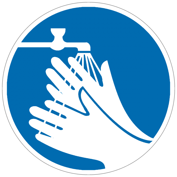 Gebotszeichen Hände waschen