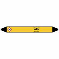 Brady Rohrmarkierer mit Text CO2 - ACHTUNG
