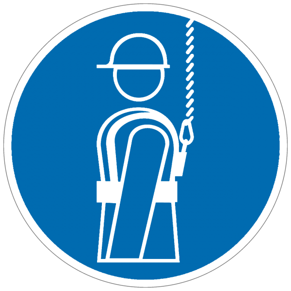 Gebotszeichen Auffanggurt benutzen nach BGV A8 (M09)