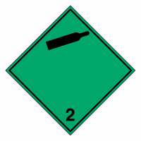 Gefahrzettel Nicht entzündbare, nicht giftige Gase (schwarze Gasflasche) Klasse 2.2