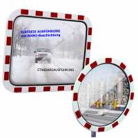 Verkehrsspiegel eisfrei mit Reflexfolie RA 2