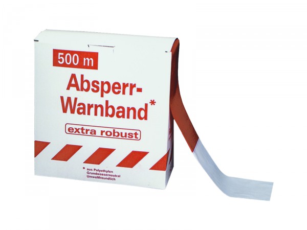 Absperrband in rot-weiß 500m - robust