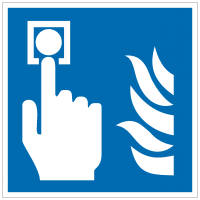 Brandschutzzeichen Hausmelder (blau) nach ISO 7010 (F005)