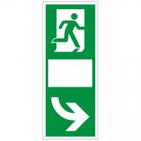 Rettungszeichen Türgriffhinterlegung rechtsweisend