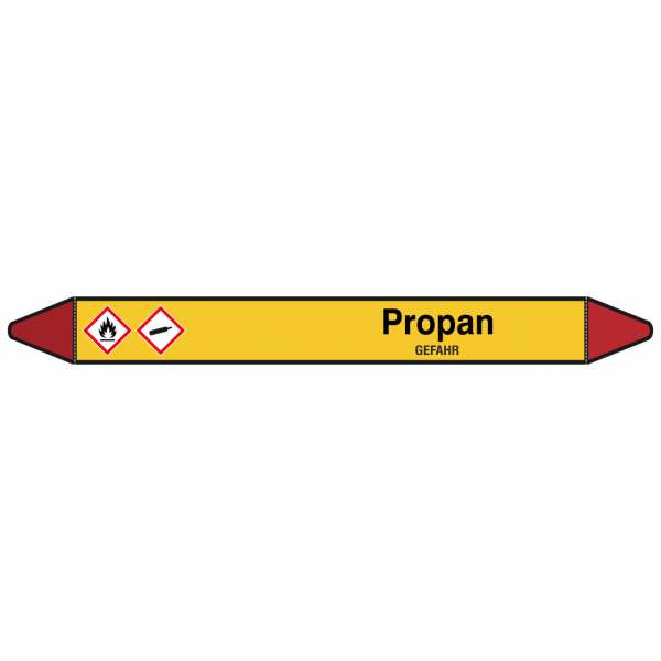Brady Rohrmarkierer mit Text Propan - GEFAHR