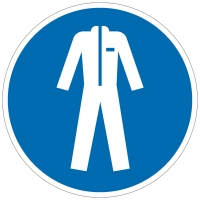 Gebotszeichen Schutzkleidung benutzen nach ISO 7010 (M010)