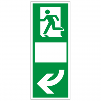 Rettungszeichen Türgriffhinterlegung linksweisend