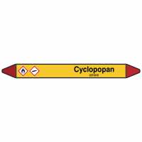 Brady Rohrmarkierer mit Text Cyclopropan - GEFAHR
