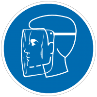 Gebotszeichen Gesichtsschutz benutzen nach BGV A8 (M08)