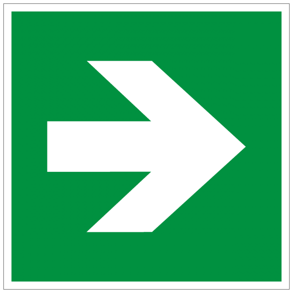 Rettungszeichen Richtungsangabe links rechts nach ISO 7010 (E005) / ASR A1.3
