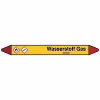 Brady Rohrmarkierer mit Text Wasserstoff Gas - GEFAHR