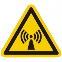 Warnzeichen Warnung vor nichtionisierender Strahlung nach ISO 7010 (W005)