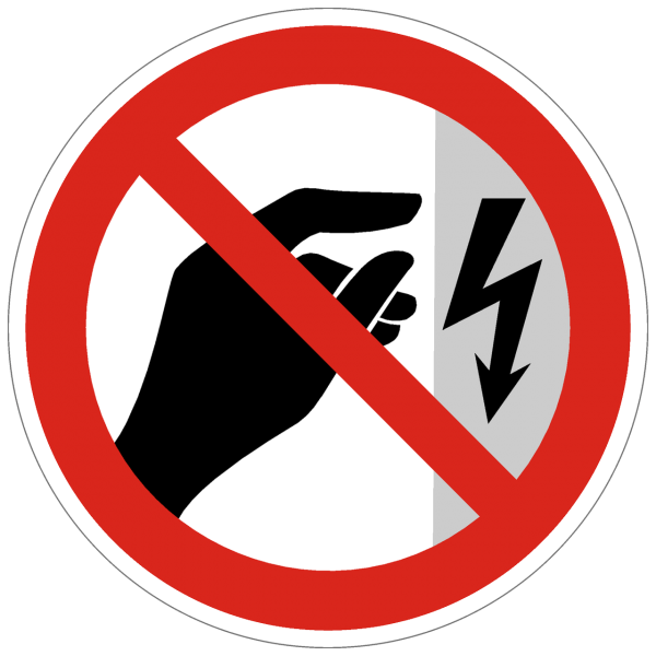 Verbotszeichen Nicht berühren, Gehäuse unter Spannung nach BGV A8 (P09)