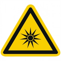 Warnzeichen Warnung vor optischer Strahlung nach ISO 7010 (W027)