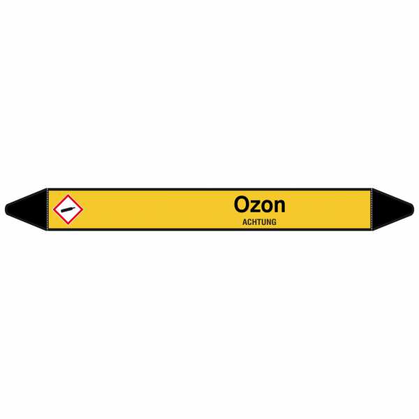 Brady Rohrmarkierer mit Text Ozon - ACHTUNG