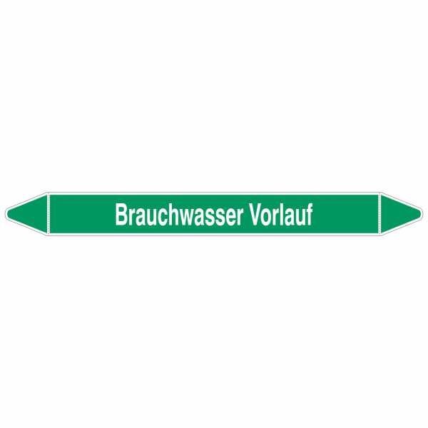 Brady Rohrmarkierer mit Text Brauchwasser Vorlauf