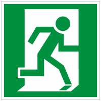 Rettungszeichen Rettungsweg rechts (BGV A8 E10)